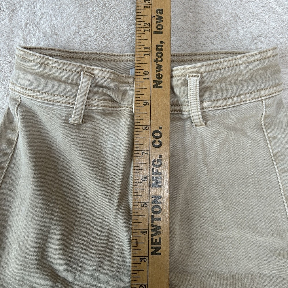 OAT NEW YORK Women's Wide Leg Sailor Jeans Size 24 Beige Flare Raw Hem EUC - Picture 4 of 7